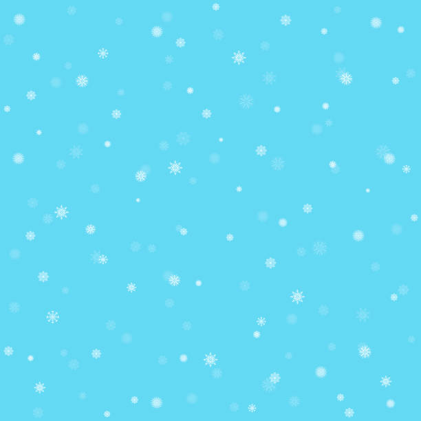 ilustrações de stock, clip art, desenhos animados e ícones de winter backfround in blue tones with different snowflakes for christmas and new year festive decor. - backfround