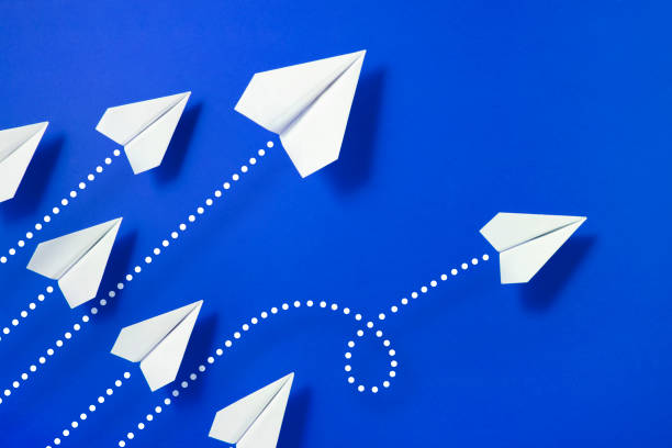 istock Individuality Concept with Paper Airplanes 1350010511