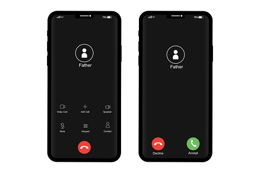 Simple Call Screen Call Screen Interface Smartphone Vector Design Template Mobile App Page ...