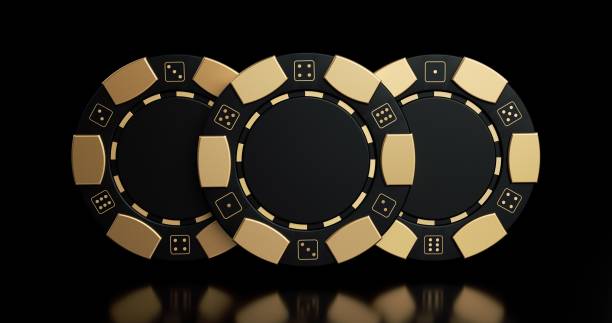 istock Modern Golden And Black Casino Chips - 3D Illustration 1350013293