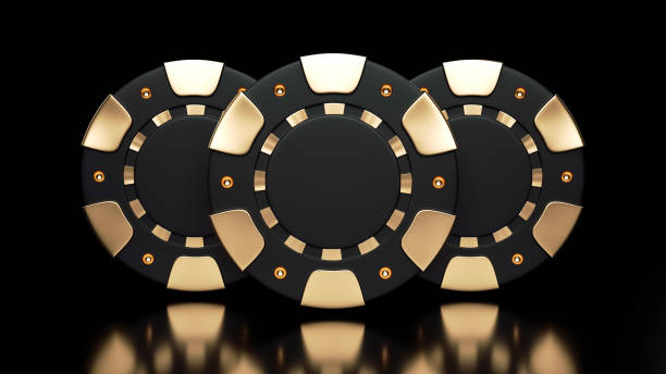 istock Modern Golden And Black Casino Chips - 3D Illustration 1350013300