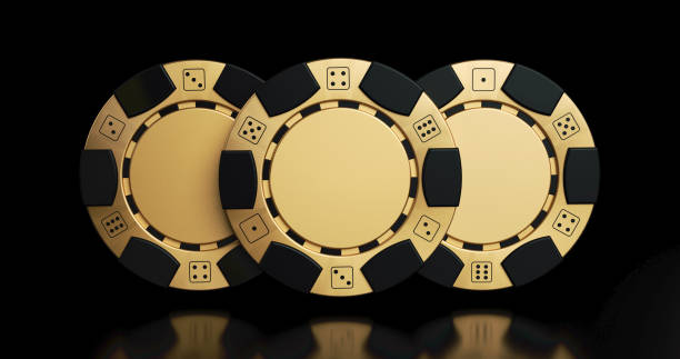 istock Modern Golden And Black Casino Chips - 3D Illustration 1350013315