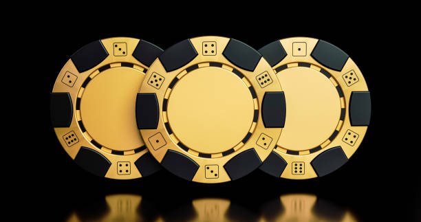istock Modern Golden And Black Casino Chips - 3D Illustration 1350013321