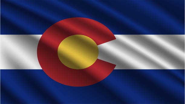 state of colorado - flag of colorado state - colorado state flag high detail - nationalflagge colorado state wave pattern loopable elements - fabric texture and endless loop - colorado state loopable flag - america state flags - waving flag - colorado flag us state flag usa stock-grafiken, -clipart, -cartoons und -symbole