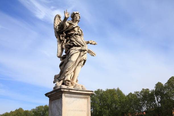 istock Angel statue in Rome, Italy 1350016989