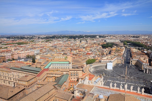 Rome and Vatican City - aerial view of Saint Peter's Square (Piazza San Pietro).