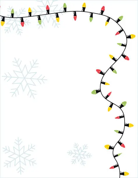 Vector illustration of Christmas Lights Border Template