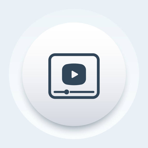 video player icon for apps and web video player icon for apps and web youtube logo stock illustrations