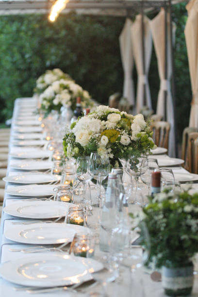 istock Table set for an event party or wedding reception 1350023088