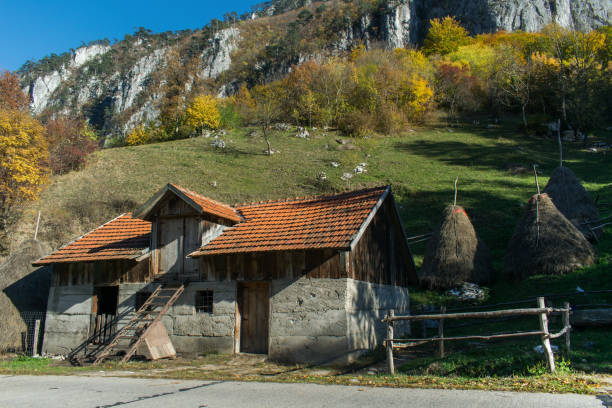 istock Rural landscape in a mountain village. 1350023834