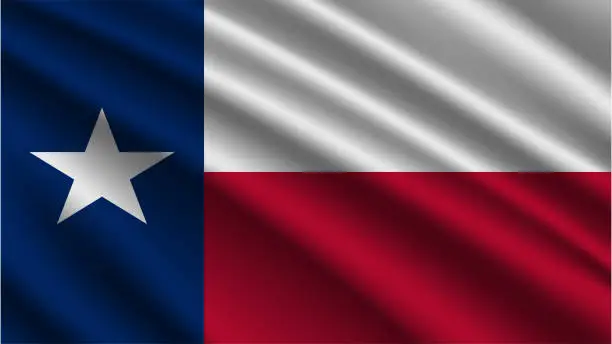 Vector illustration of State of Texas - Flag Of Texas State - Texas State Flag High Detail - National flag Texas State wave Pattern loopable Elements - Fabric texture and endless loop - Texas State Loopable Flag - America state flags - Waving flag