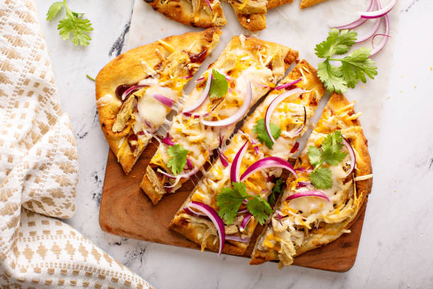istock Barbecue chicken flatbreads with red onion 1350023969