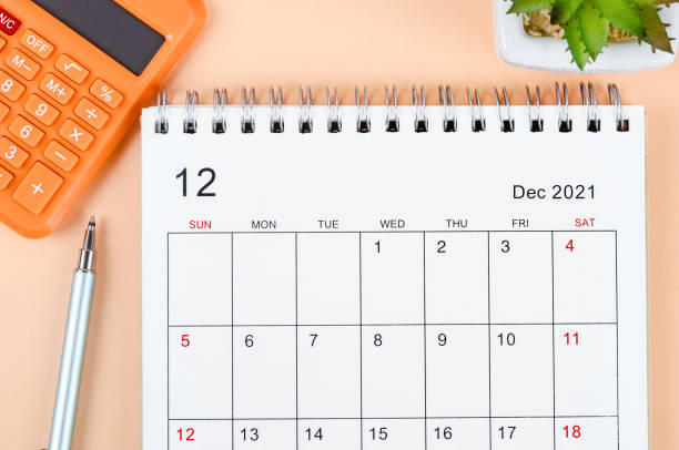 istock December 2021 desk calendar with calculator 1350025264