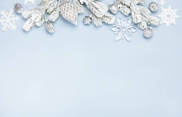 Noel or Christmas background with silver decor