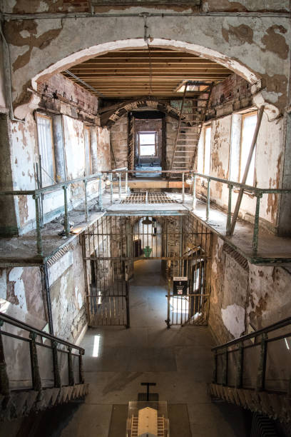 Abandoned corridor in the Eastern State Penitentiary in Philadelphia