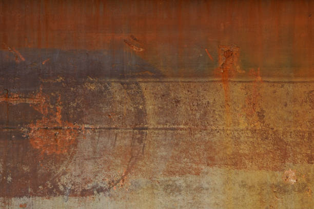 istock Texture of an orange brown rusty background with circles 1350028034