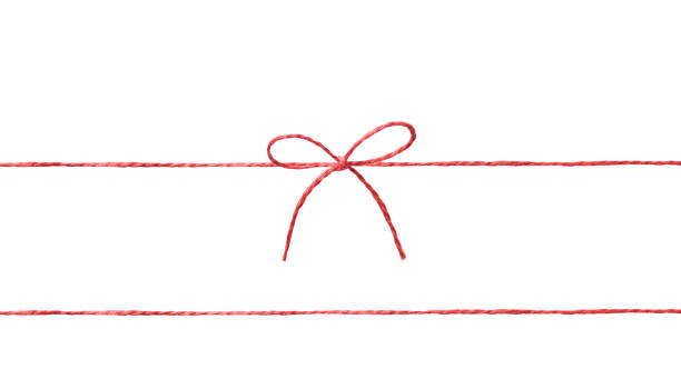 istock String twine rope red color with bow isolated on white.Thread,fiber. 1350029455