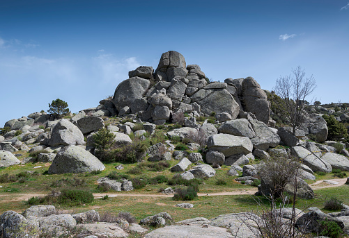 Views of the Entrecabezas mountain pass. It is located in Guadarrama Mountains, municipality of Zarzalejo, province of Madrid, Spain