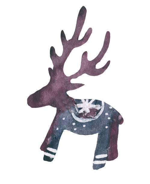 istock Deer in Scandinavian style. Watercolor Christmas illustration. 1350032126