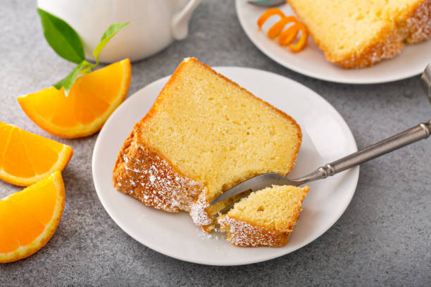 istock Traditional vanilla pound cake with orange extract, Bundt cake 1350034436