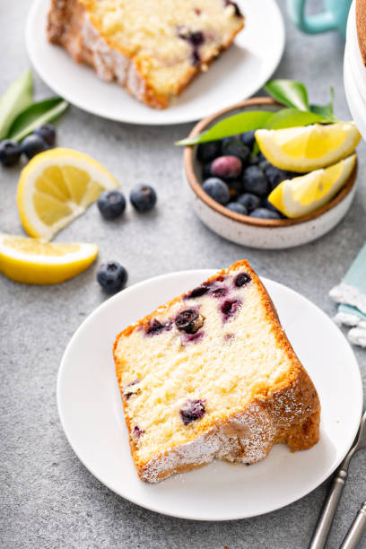 istock Traditional lemon blueberry pound cake, Bundt cake 1350034439