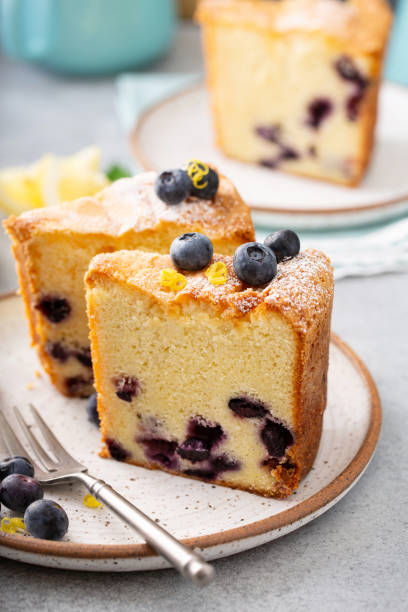 istock Traditional lemon blueberry pound cake, Bundt cake 1350034441