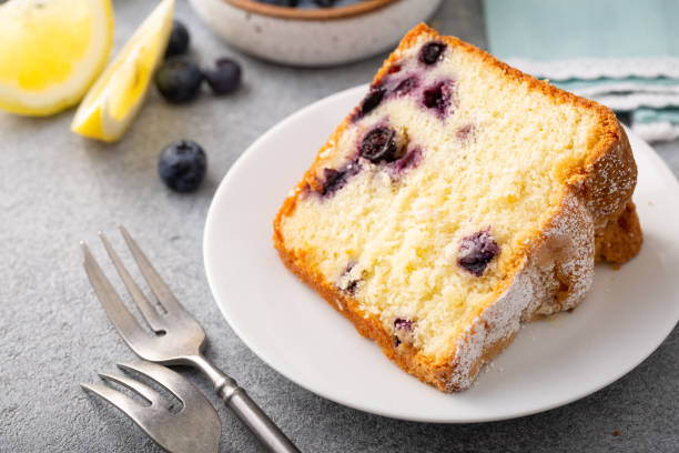 Traditional lemon blueberry pound cake, Bundt cake