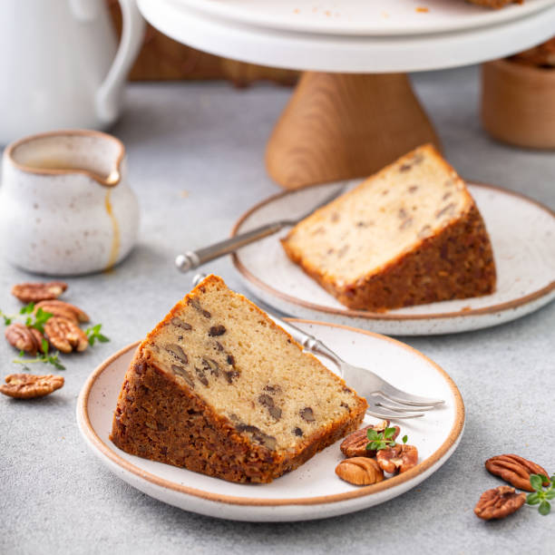 istock Traditional brown sugar pecan cake, bundt pan 1350034447