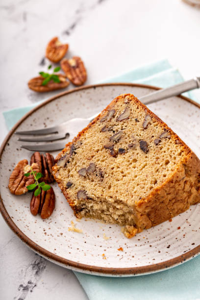 istock Traditional brown sugar pecan cake, bundt pan 1350034468