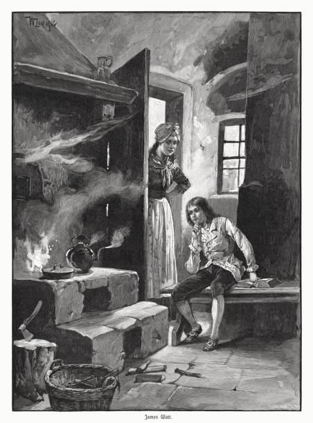 illustrations, cliparts, dessins animés et icônes de james watt adolescent, gravure sur bois, publié en 1900 - ère moderne