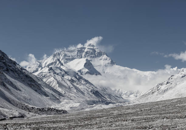 Looking north to the Himalayas, Mount Everest, climbing base Camp, China
