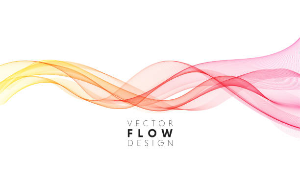 ilustrações de stock, clip art, desenhos animados e ícones de vector abstract colorful flowing wave lines isolated on white background. design element for wedding invitation, greeting card - veil silk smoke red