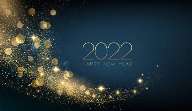 2022 neujahr abstrakt glänzende farbe goldwelle designelement - confetti party banner backgrounds stock-grafiken, -clipart, -cartoons und -symbole