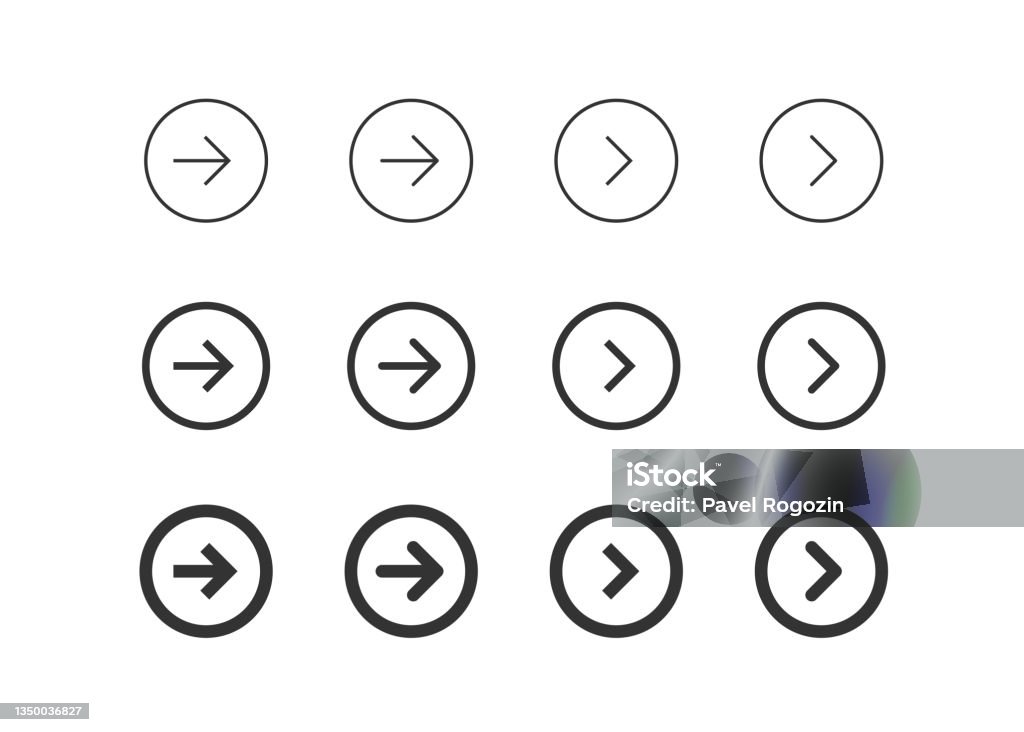 Circle arrow. Next button. JPG right line symbol in vector flat - Royalty-free Ok İşareti Vector Art