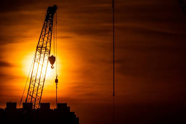 Silhouette view of Construction site