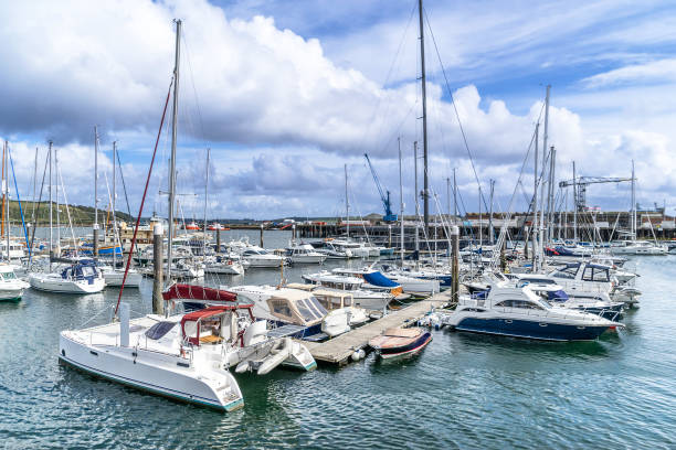 The marina in the Cornwall town of Falmouth in England