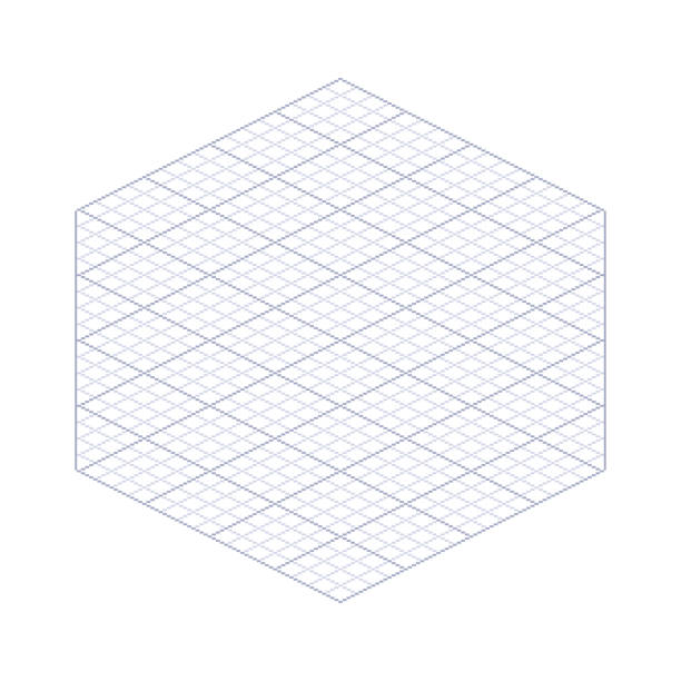 sechseckige isometrische rastervorlage zum zeichnen im pixel art-stil - pixel art grafiken stock-grafiken, -clipart, -cartoons und -symbole