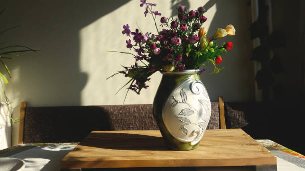istock Home decor interior design room with flowers on the table 1350046948