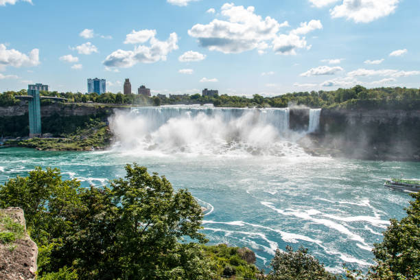 istock Famous Niagara Falls on a sunny day from Canadian side 1350047141