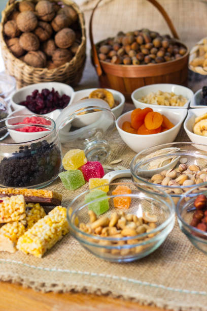 istock Dried fruits and nuts in the bowl 1350051161