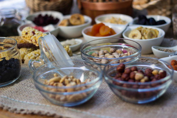istock Dried fruits and nuts in the bowl 1350052031