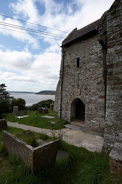 istock Stone church near seashore 135005401