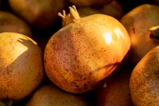 fresh pomegranates in the market