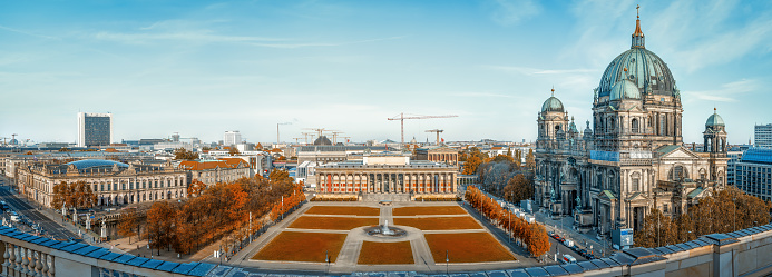 panoramic view at central berlin during autumn