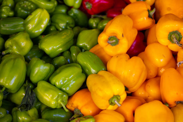 fresh peppers in the market