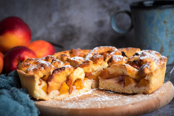 istock Homemade American pie with peaches 1350066901