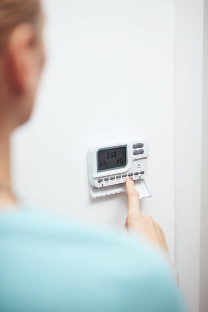istock Central heating digital programmer for average domestic house in Europe and more. 1350067251