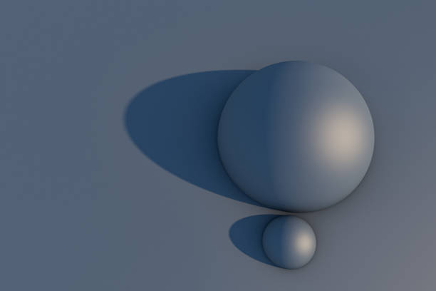 istock The 3D render hemisphere balls. 3D balls with shadows. Gray metallic balls isolated 1350068011