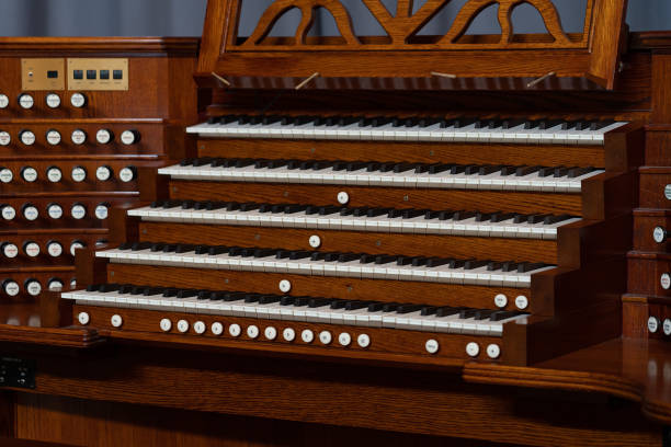 istock Pipe Organ Keyboards in the Church 1350068369
