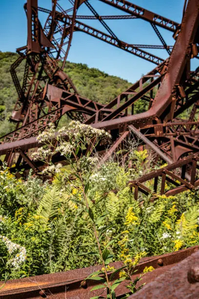 Photo of Destroyed historic Kinzua railway bridge after a Tornado went through, Pennsylvania